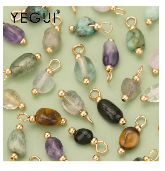 YEGUI C324S,jewelry accessories,natural stone,18k gold plated,copper,hand made,jewelry making,charms,diy pendants,20pcs/lot
