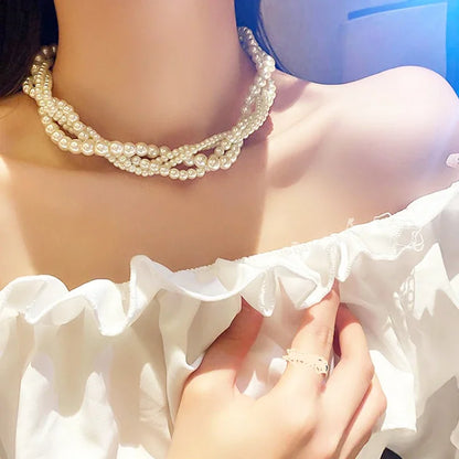 Luxury Double-layered Pearl Necklace Free Shipping 2025 Pearl Necklace for Women Fashionable Long Chain Dress Accessory