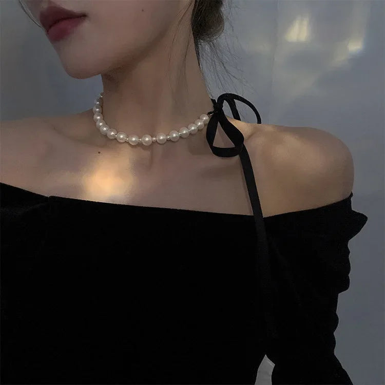 Luxury Double-layered Pearl Necklace Free Shipping 2025 Pearl Necklace for Women Fashionable Long Chain Dress Accessory