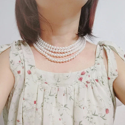Luxury Double-layered Pearl Necklace Free Shipping 2025 Pearl Necklace for Women Fashionable Long Chain Dress Accessory