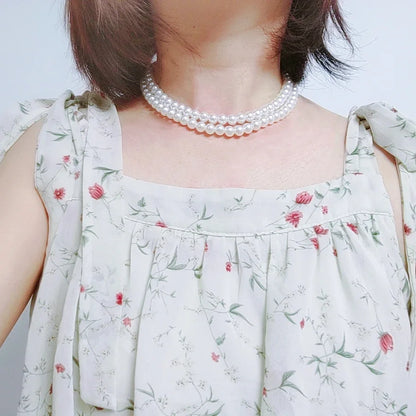 Luxury Double-layered Pearl Necklace Free Shipping 2025 Pearl Necklace for Women Fashionable Long Chain Dress Accessory