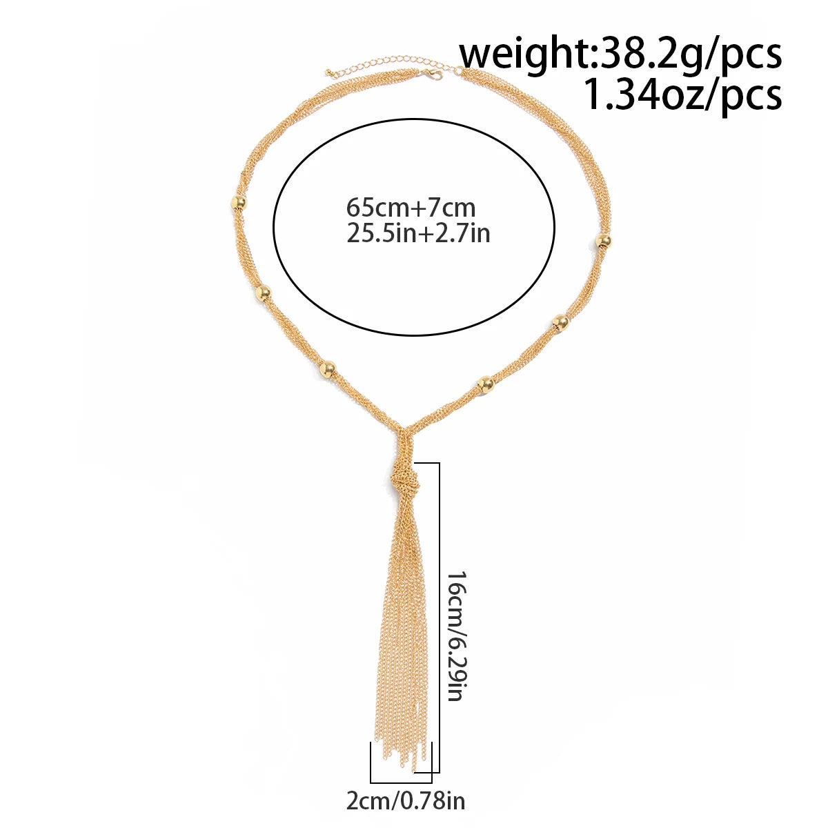 SHIXIN Elegant Knot Long Tassel Pendant Necklace for Women Sexy Gold Color Multilayer Necklace Sweater Chain Dress Neck Jewelry