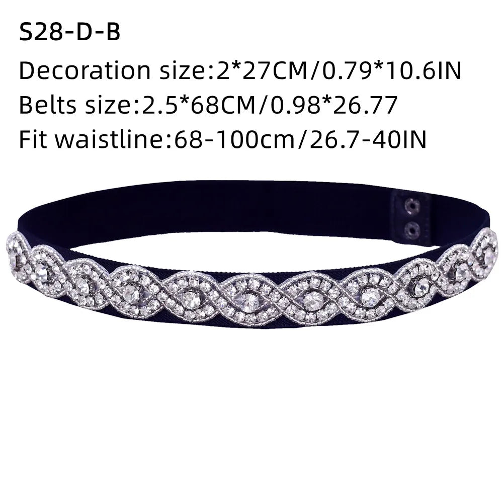 TOPQUEEN Ladies Fashion Elastic Belt Women Accessories Luxury Pearl Dress Sash Daily Party Female Gown Girdle Handmade S353A-D