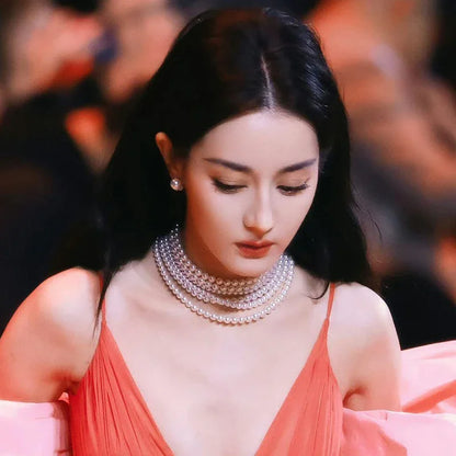 Luxury Double-layered Pearl Necklace Free Shipping 2025 Pearl Necklace for Women Fashionable Long Chain Dress Accessory